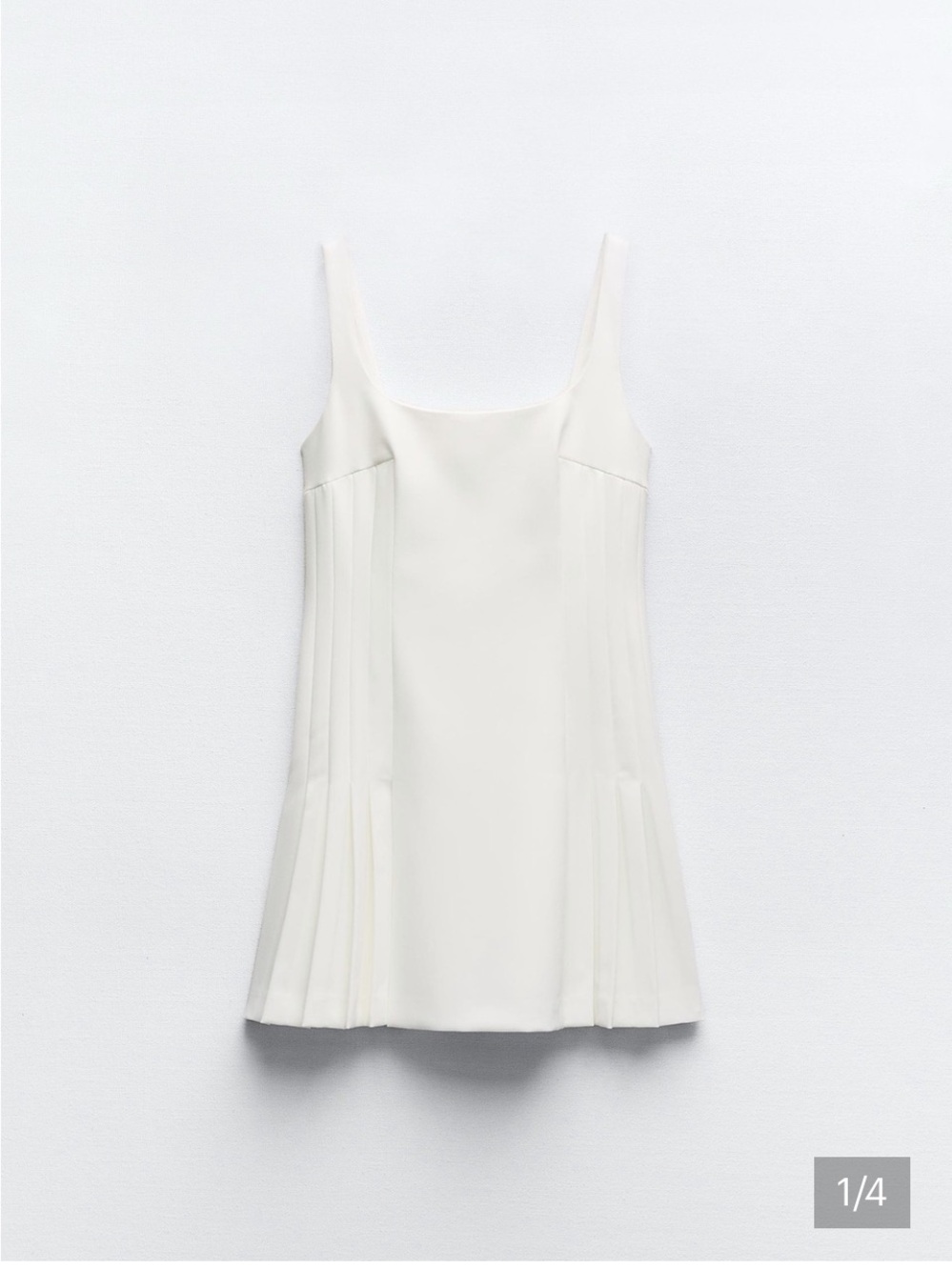 Zara White Pleated Skater Sundress - Size Small - BRAND NEW